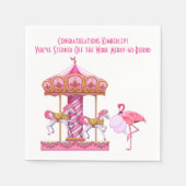 Serviette En Papier Amusant Flamant rose Joyeux aller Round Retraite P (Devant)