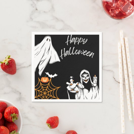 Serviette En Papier Amusant Halloween heureux (En situation)