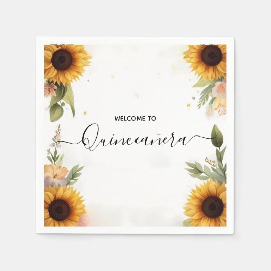 Serviette En Papier Amusant Joy Lily Twin Double Joint Quinceanera (Devant)