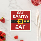 Serviette En Papier Amusant Manger Père Noël Manger (En situation)