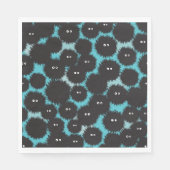 Serviette En Papier Amusant monstres noirs moelleux (Devant)