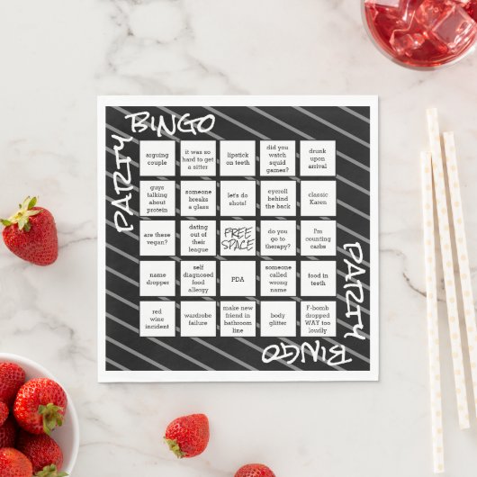 Serviette En Papier Amusant noir blanc rayures parties serviettes (En situation)