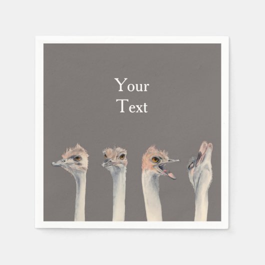 Serviette En Papier Amusant Ostrich Bird Custom (Devant)