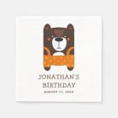 Serviette En Papier Amusant ours de bois mignon. Enfants zoo animal an (Devant)
