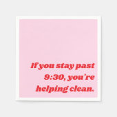 Serviette En Papier Amusant Parti Introvert Sassy Sarcasm rose rouge (Devant)