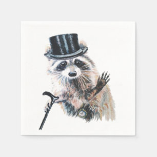 Serviette En Papier Amusant Silly Fortiment Attire Raccoon Animal Part