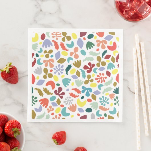 Serviette En Papier Amusant Stylish Colorful Patterned (En situation)
