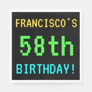 Serviette En Papier Amusant Vintage/Retro Jeu vidéo Look 58e annivers