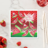 Serviette En Papier Amusant visage Watermelon Design (En situation)