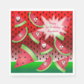 Serviette En Papier Amusant visage Watermelon Design (Devant)