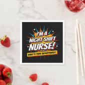 Serviette En Papier Amusante Superpower Night Shift Infirmière Appréci (En situation)