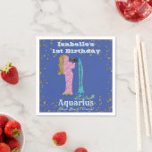 Serviette En Papier Amusants Aquarius Premier Anniversaire & Gold Conf (En situation)