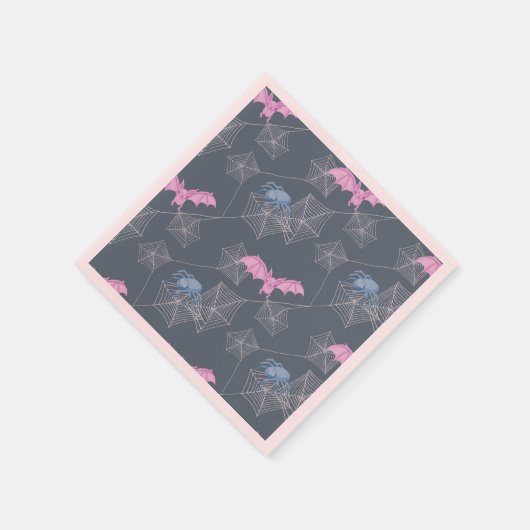 Serviette En Papier Amusants araignées et chauves-souris fête d'Hallow (Coin)