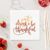 Serviette En Papier Amusants Mangez Boire et Soyez Thanksgiving (En situation)