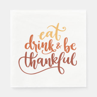 Serviette En Papier Amusants Mangez Boire et Soyez Thanksgiving