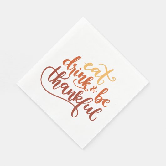 Serviette En Papier Amusants Mangez Boire et Soyez Thanksgiving (Coin)
