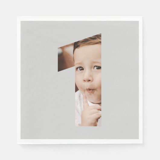 Serviette En Papier Amusants Moderne Minimale Photo Première année 1er (Devant)