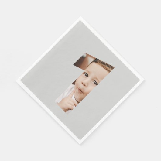 Serviette En Papier Amusants Moderne Minimale Photo Première année 1er (Coin)