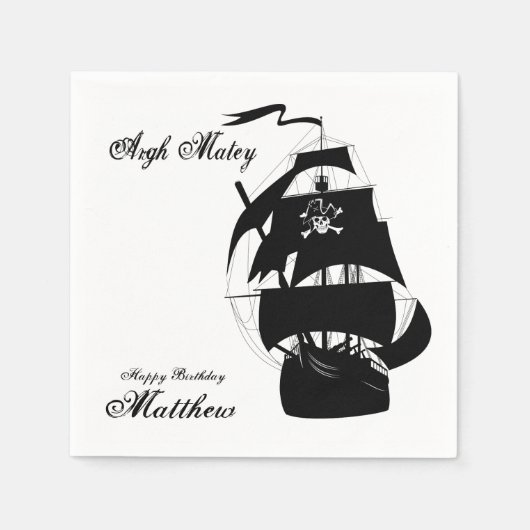 Serviette En Papier Amusement, Anniversaire Pirate, Serviettes Sur Mes (Devant)