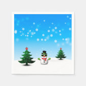 Serviette En Papier Amusement cool Snowman Sparkly Noël Arbres bleus (Devant)