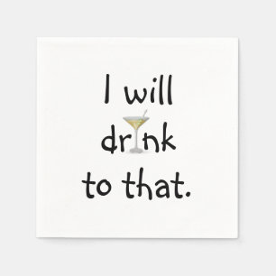 Serviette En Papier Amusement De Fête Avec Martini