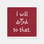 Serviette En Papier Amusement De Fête Avec Martini Rouge (Devant)