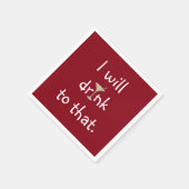 Serviette En Papier Amusement De Fête Avec Martini Rouge (Coin)