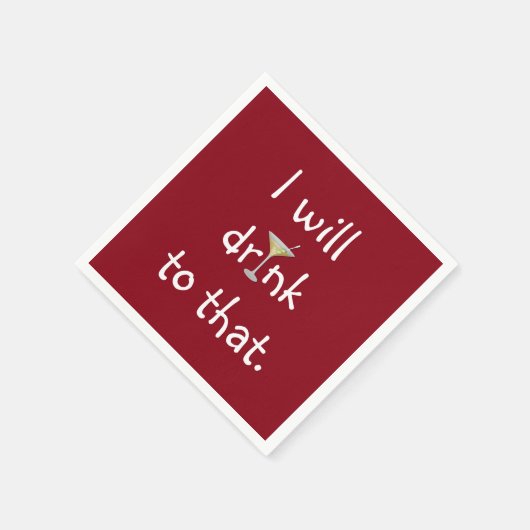 Serviette En Papier Amusement De Fête Avec Martini Rouge (Coin)