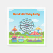 Serviette En Papier Amusement Park Funfair Chilthday Party (Devant)