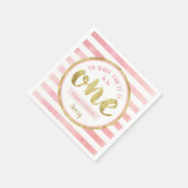 Serviette En Papier Amusement pour être un rose et or Premier annivers (Coin)