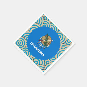 Serviette En Papier Amusement rempli, drapeau rond de l'Oklahoma