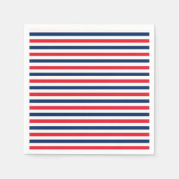 Serviette En Papier Amusement Rouge Blanc & Bleu Fête Patriotique de l
