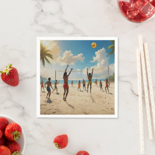 Serviette En Papier Amusez-Vous Dans La Peinture À L'Huile De Volley-B