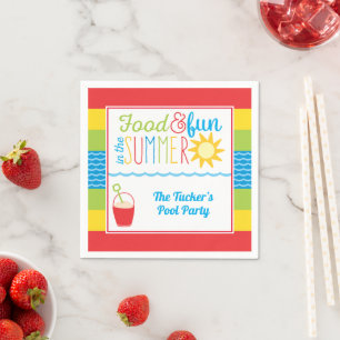 Serviette En Papier Amusez-vous dans le Sun Pool Party mignonne & colo