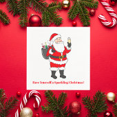 Serviette En Papier Amusez-vous un Champagne de Père Noël de Noël