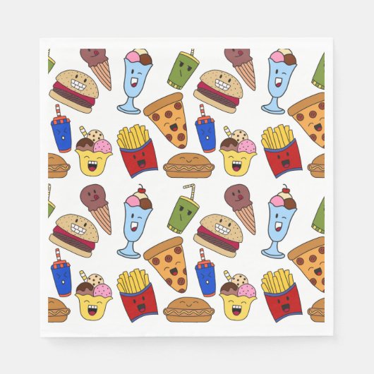 Serviette En Papier Amusing Papiers de Nourriture Rapide (Devant)