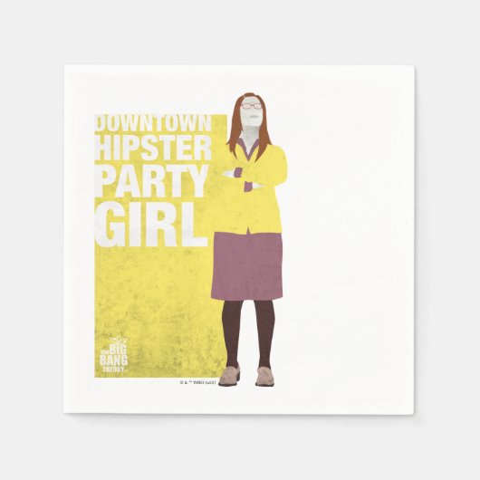 Serviette En Papier Amy | Downtown Hipster Party Girl (Devant)