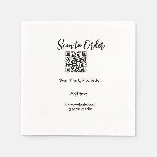 Serviette En Papier Analyser pour commander analyser le code QR ajoute (Devant)
