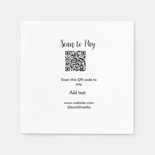 Serviette En Papier Analyser pour payer scanner code QR ajouter des dé (Devant)