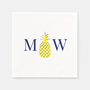 Serviette En Papier Ananas #11 Couple 2 Monogramme Initial DIY Couleur