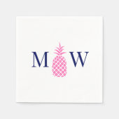 Serviette En Papier Ananas #11 Couple 2 Monogramme initial do-it-yours (Devant)