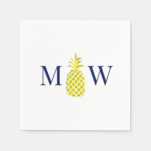 Serviette En Papier Ananas #11 Couple 2 Monogramme initial do-it-yours (Devant)