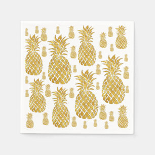 Serviette En Papier ananas à la feuille d'or faux