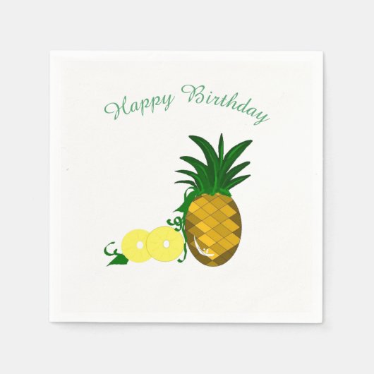 Serviette En Papier Ananas avec anneaux (Devant)