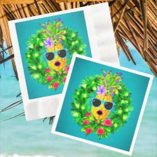 Serviette En Papier Ananas Dame Chantante Tropicale Sassy