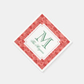 Serviette En Papier Ananas de Noël festif Monogramme (Coin)