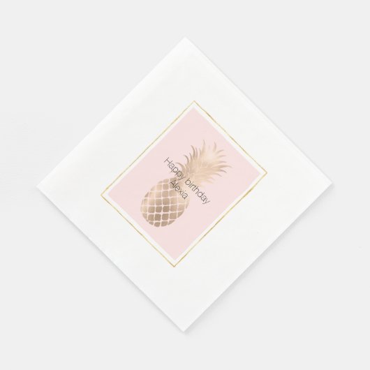 Serviette En Papier Ananas en verre d'or (Coin)