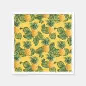 Serviette En Papier Ananas & Feuilles Tropicaux En Or (Devant)