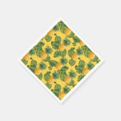 Serviette En Papier Ananas & Feuilles Tropicaux En Or (Coin)