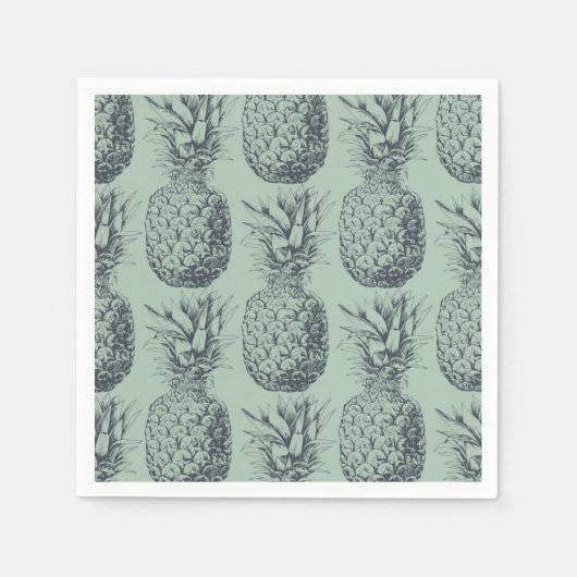 Serviette En Papier Ananas, fruit tropical design motif (Devant)
